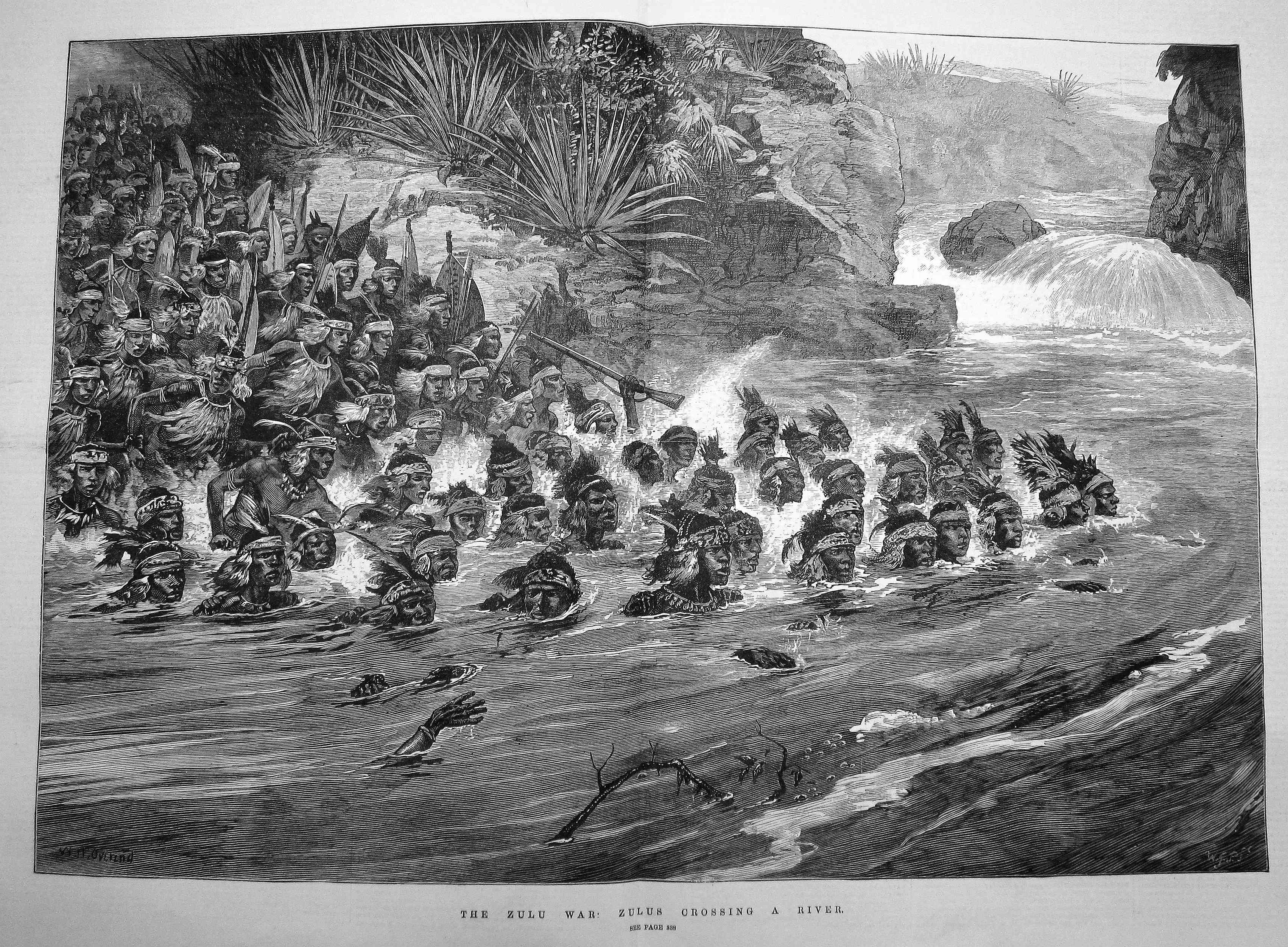 warriors crossing the river